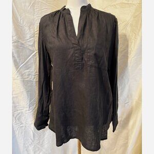 GAP  WOMAN'S BLACK LINEN TOP SHIRT BLOUSE   MEDIUM   NEW WITH TAGS